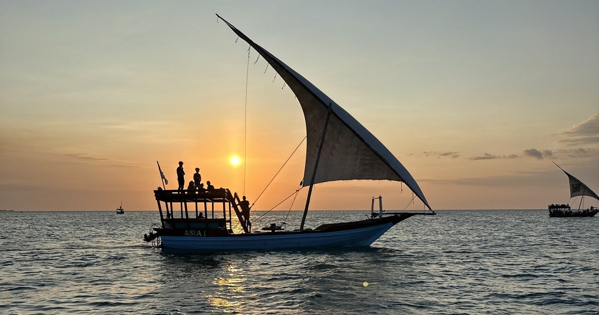 Atardecer en dhow, Zanzíbar